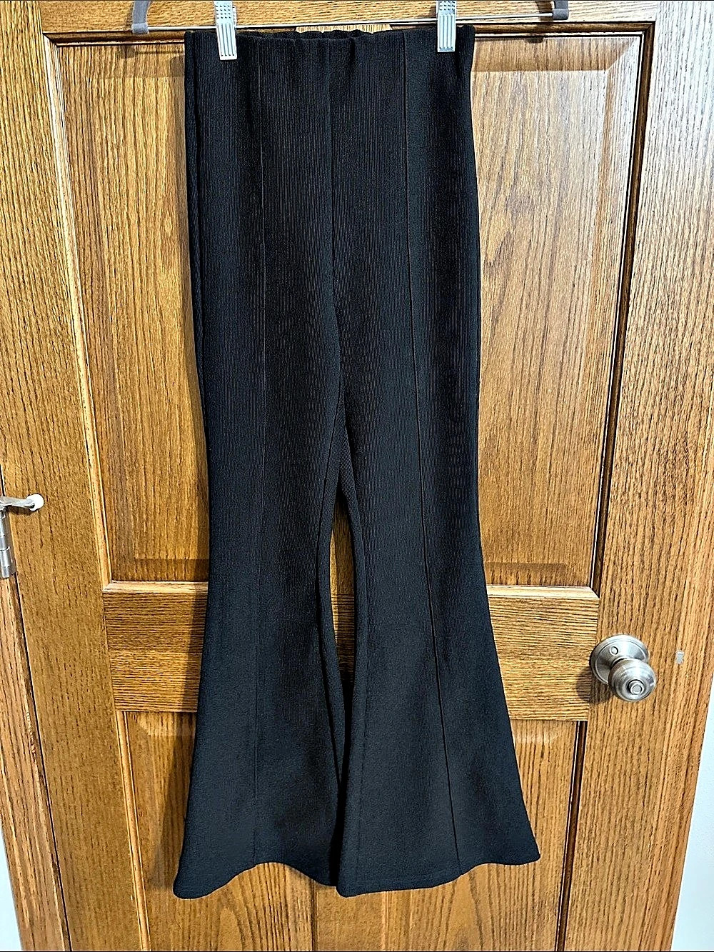 Petal and Pup Ribbed Flare Pants in Black Size XS Like New